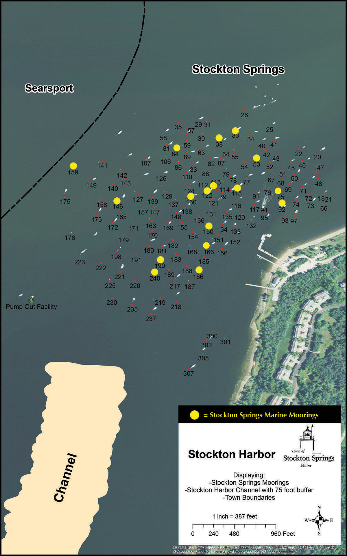 Stockton Springs Marine mooring map